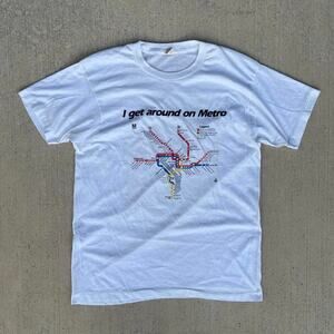 90's Subway Metro Transit Station Map Single Stitch T-Shirt Rare Iconic Scene